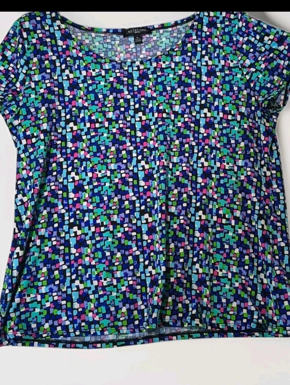 Notations Navy Mosaic Short Sleeve Tee